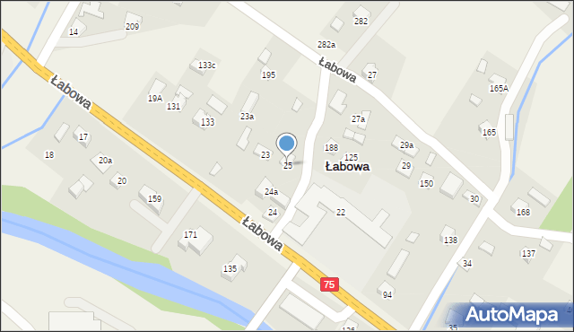 Łabowa, Łabowa, 25, mapa Łabowa