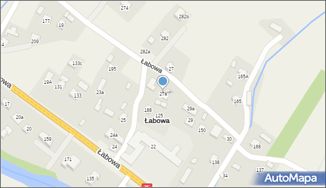 Łabowa, Łabowa, 27a, mapa Łabowa