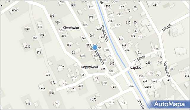 Łącko, Łącko, 155, mapa Łącko