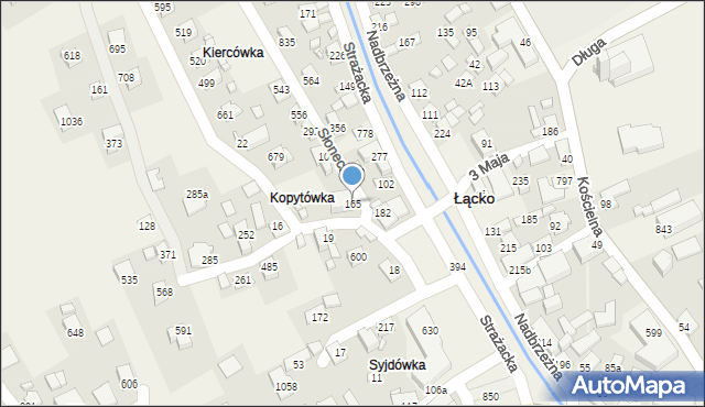 Łącko, Łącko, 165, mapa Łącko