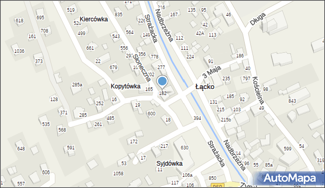 Łącko, Łącko, 182, mapa Łącko