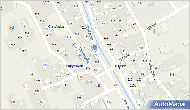 Łącko, Łącko, 277, mapa Łącko