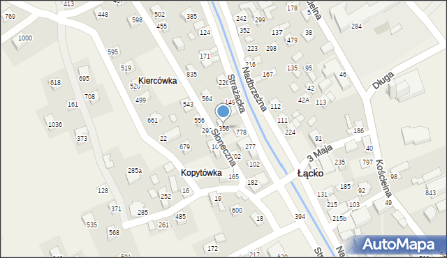 Łącko, Łącko, 356, mapa Łącko
