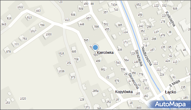 Łącko, Łącko, 520, mapa Łącko