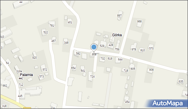 Łącko, Łącko, 608, mapa Łącko