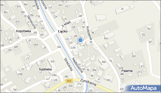 Łącko, Łącko, 739, mapa Łącko