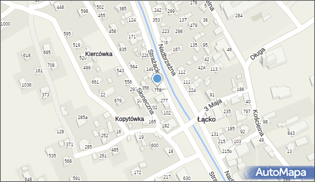 Łącko, Łącko, 778, mapa Łącko