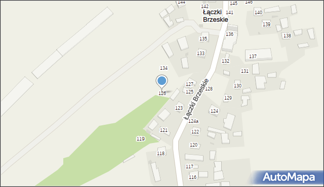 Łączki Brzeskie, Łączki Brzeskie, 126, mapa Łączki Brzeskie