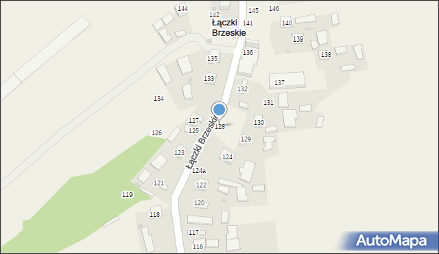 Łączki Brzeskie, Łączki Brzeskie, 128, mapa Łączki Brzeskie