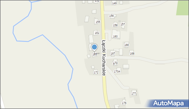 Łączki Kucharskie, Łączki Kucharskie, 165, mapa Łączki Kucharskie