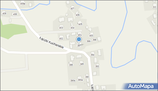 Łączki Kucharskie, Łączki Kucharskie, 397, mapa Łączki Kucharskie