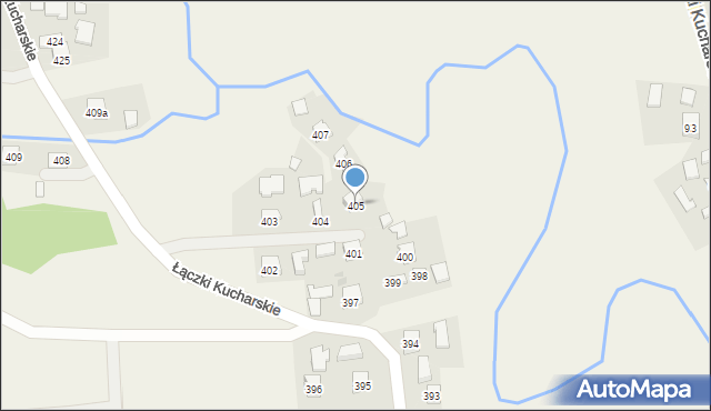 Łączki Kucharskie, Łączki Kucharskie, 405, mapa Łączki Kucharskie