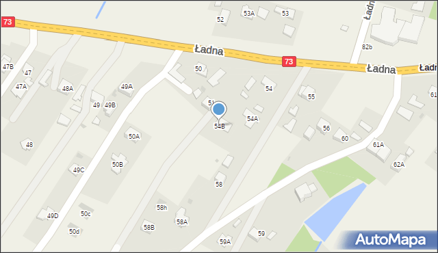 Ładna, Ładna, 54B, mapa Ładna