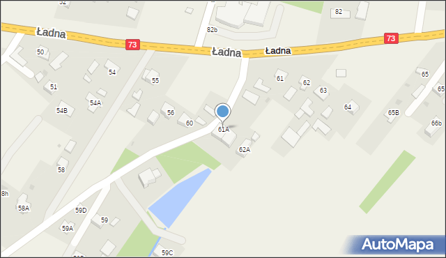 Ładna, Ładna, 61A, mapa Ładna