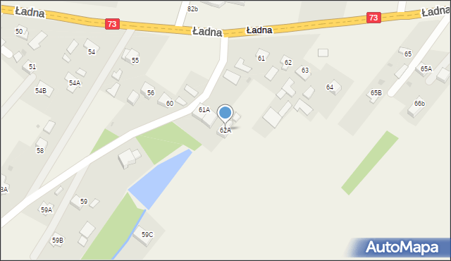 Ładna, Ładna, 62A, mapa Ładna