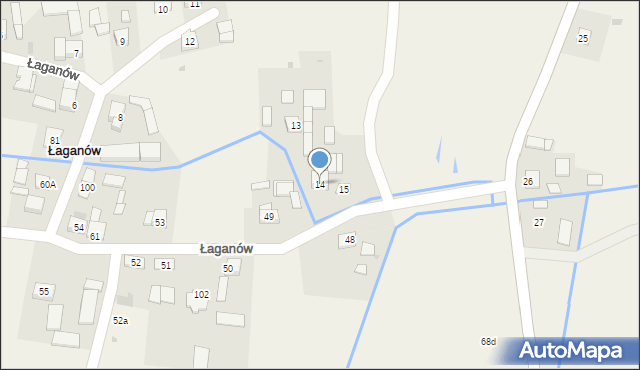 Łaganów, Łaganów, 14, mapa Łaganów