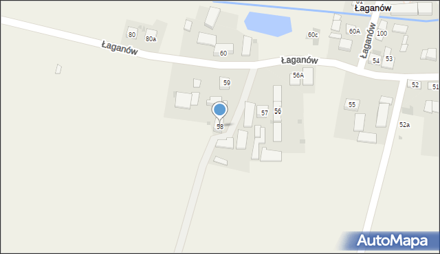 Łaganów, Łaganów, 58, mapa Łaganów