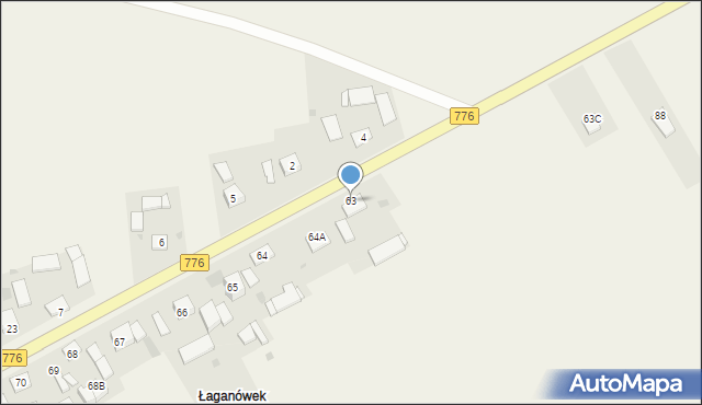 Łaganów, Łaganów, 63, mapa Łaganów