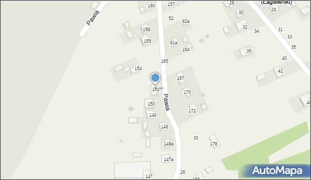 Łagiewniki, Łagiewniki, 151, mapa Łagiewniki