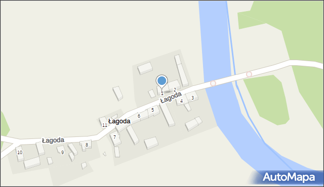 Łagoda, Łagoda, 1, mapa Łagoda