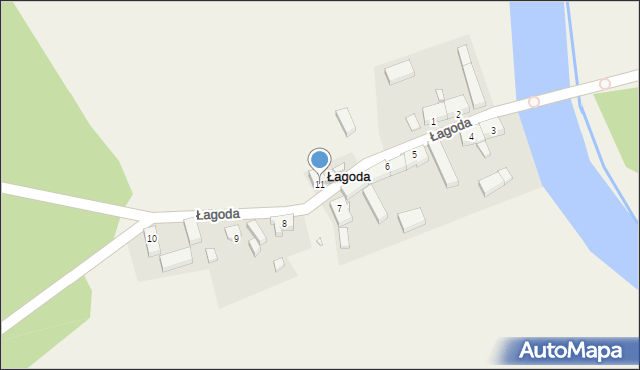 Łagoda, Łagoda, 11, mapa Łagoda