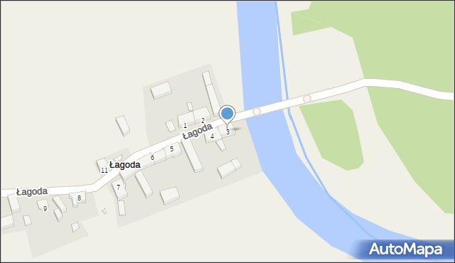 Łagoda, Łagoda, 3, mapa Łagoda