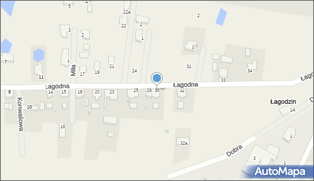 Łagodzin, Łagodna, 30, mapa Łagodzin