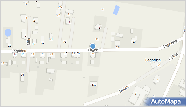 Łagodzin, Łagodna, 32, mapa Łagodzin