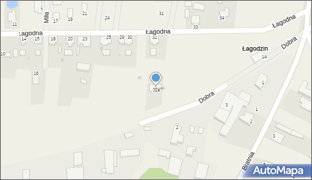 Łagodzin, Łagodna, 32a, mapa Łagodzin