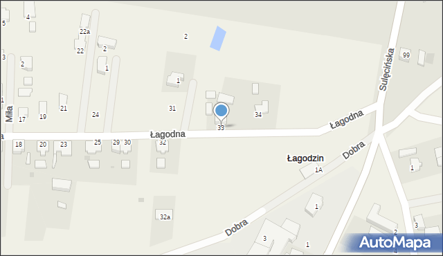 Łagodzin, Łagodna, 33, mapa Łagodzin