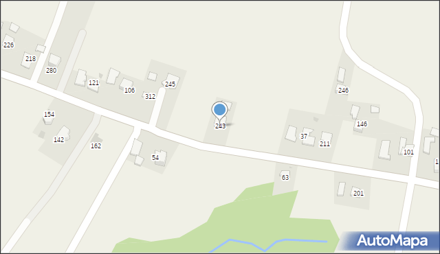 Łąkta Dolna, Łąkta Dolna, 243, mapa Łąkta Dolna