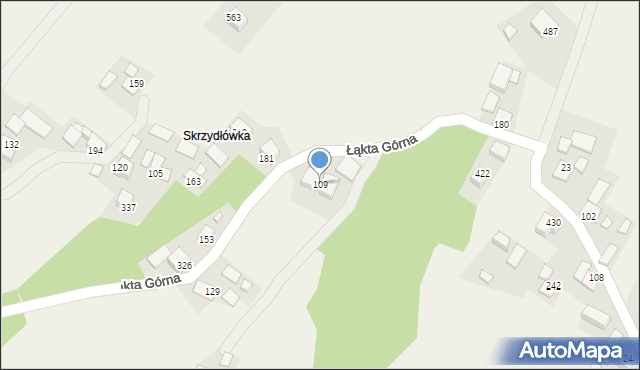 Łąkta Górna, Łąkta Górna, 109, mapa Łąkta Górna
