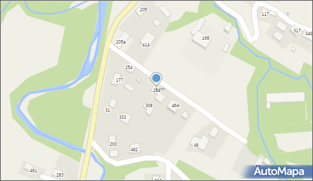 Łąkta Górna, Łąkta Górna, 284, mapa Łąkta Górna