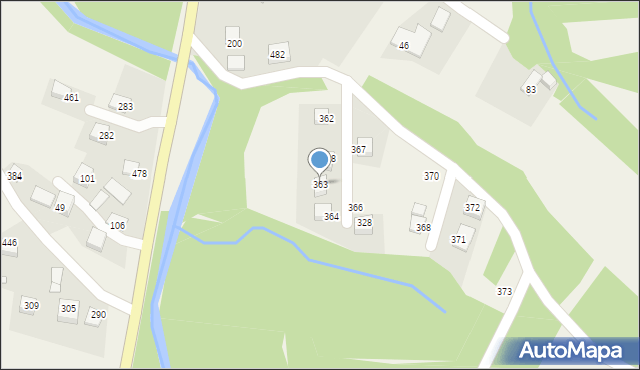 Łąkta Górna, Łąkta Górna, 363, mapa Łąkta Górna