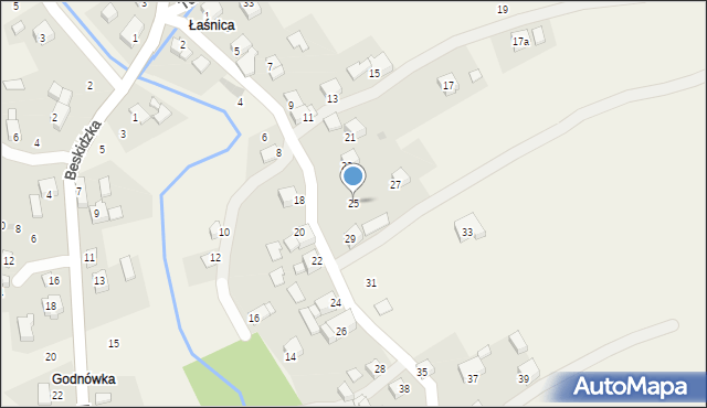 Lanckorona, Łaśnicka, 25, mapa Lanckorona