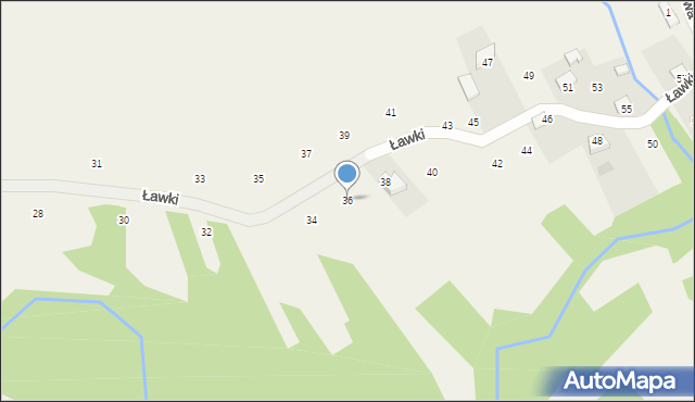 Lanckorona, Ławki, 36, mapa Lanckorona