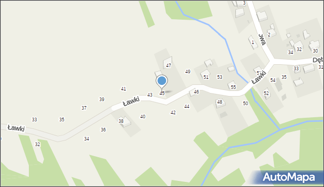 Lanckorona, Ławki, 45, mapa Lanckorona