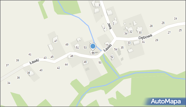 Lanckorona, Ławki, 55, mapa Lanckorona