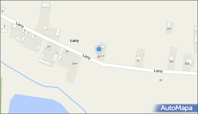 Łany, Łany, 83, mapa Łany