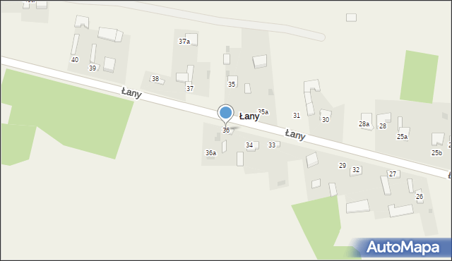 Łany, Łany, 36, mapa Łany