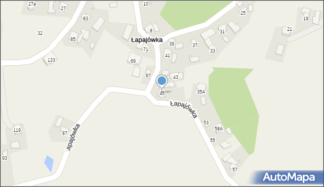 Łapajówka, Łapajówka, 45, mapa Łapajówka