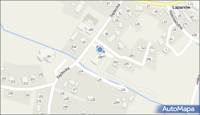 Łapanów, Łapanów, 186, mapa Łapanów