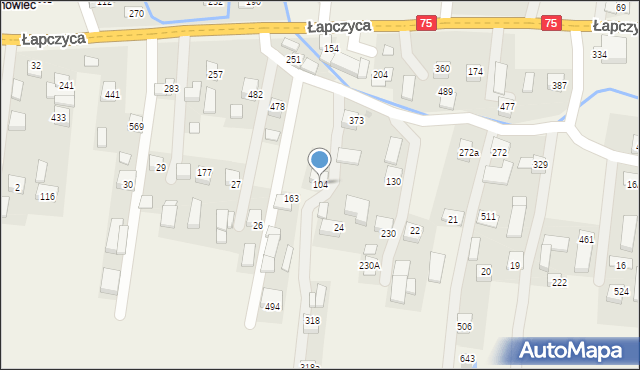 Łapczyca, Łapczyca, 104, mapa Łapczyca