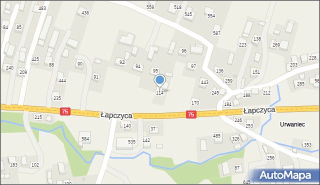 Łapczyca, Łapczyca, 114, mapa Łapczyca