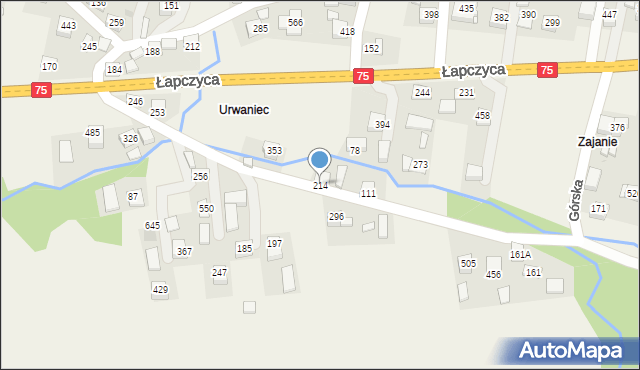 Łapczyca, Łapczyca, 214, mapa Łapczyca