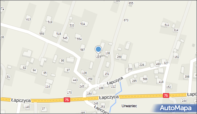 Łapczyca, Łapczyca, 223, mapa Łapczyca