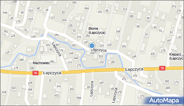 Łapczyca, Łapczyca, 243, mapa Łapczyca