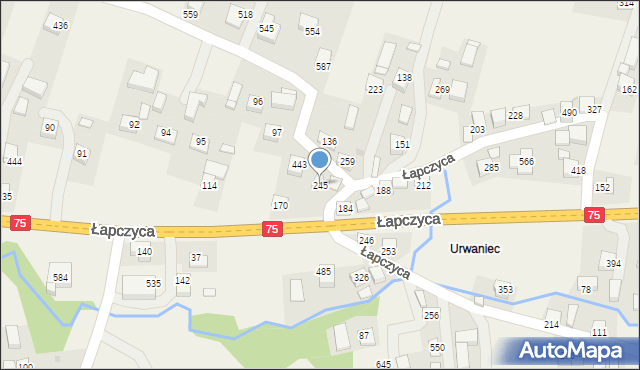 Łapczyca, Łapczyca, 245, mapa Łapczyca