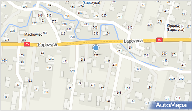 Łapczyca, Łapczyca, 257, mapa Łapczyca