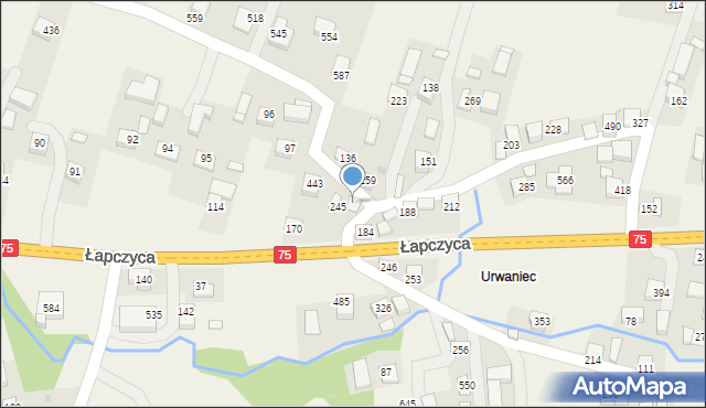 Łapczyca, Łapczyca, 301, mapa Łapczyca